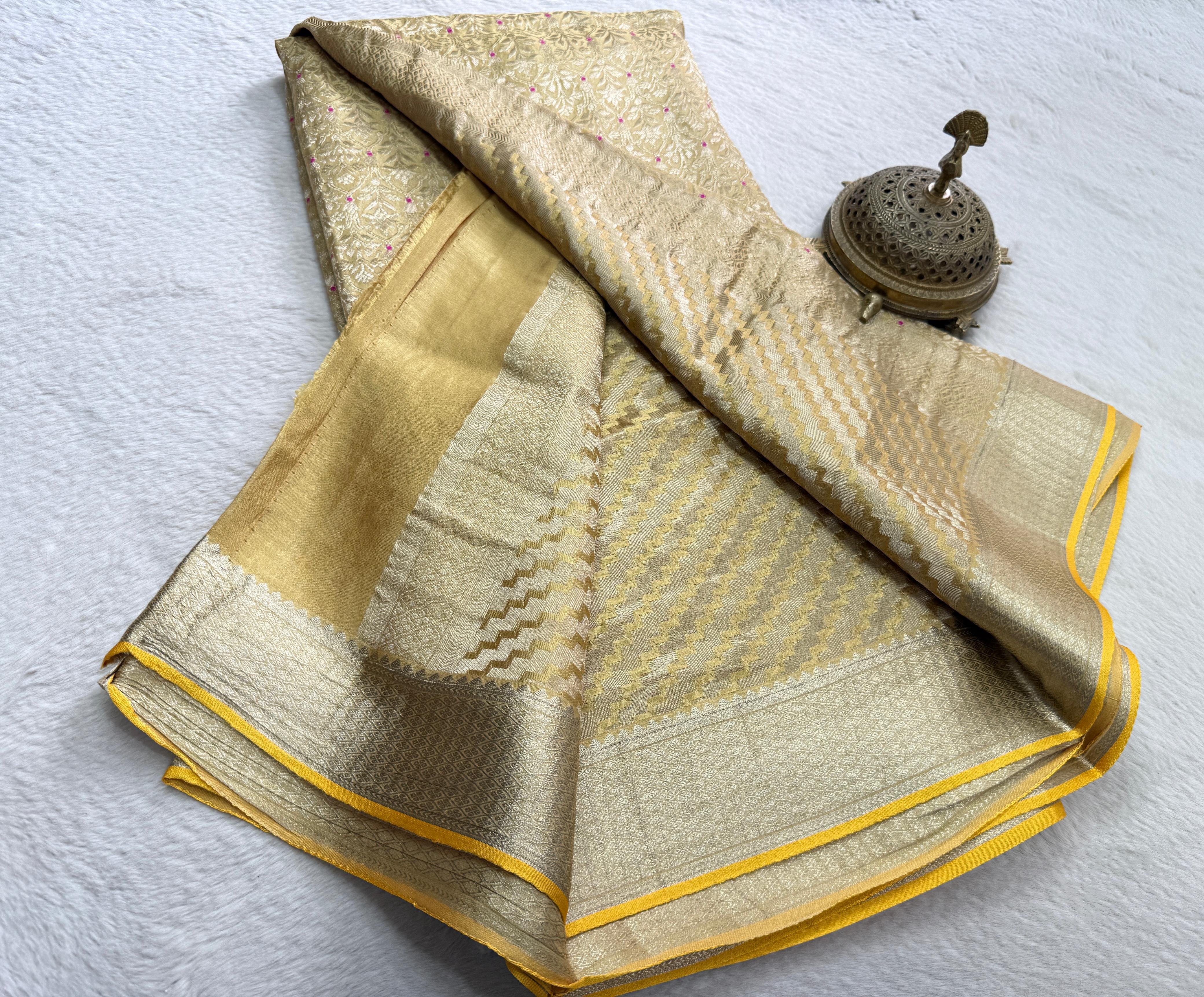 Regal Brocade Mysore Silk Saree | Silk Mark Certified Floral Zari Weaving | Rich Pallu | Premium Wedding & Festive Saree