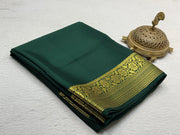 Pure Crepe Silk Saree with Floral Lines Border & Rich Pallu | Silk Mark Certified