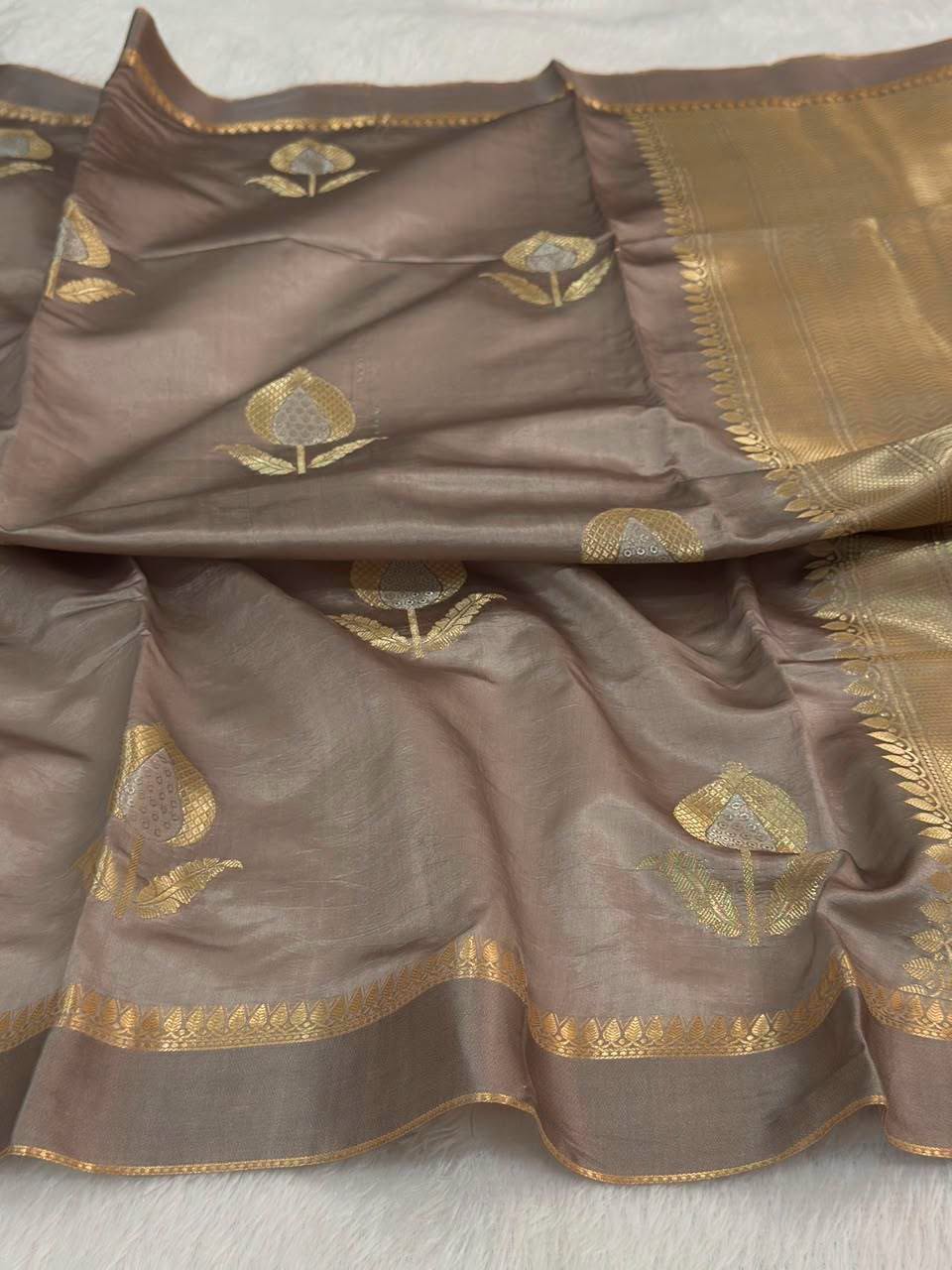 Pure Banaras Moonga Silk Saree – Raw Mango Style | Designer Traditional Saree