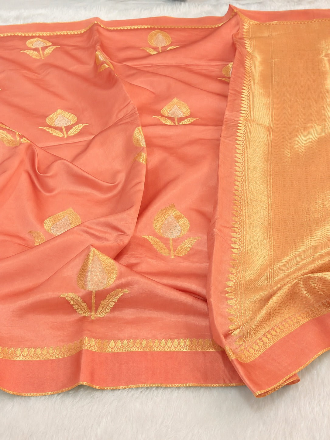 Pure Banaras Moonga Silk Saree – Raw Mango Style | Designer Traditional Saree