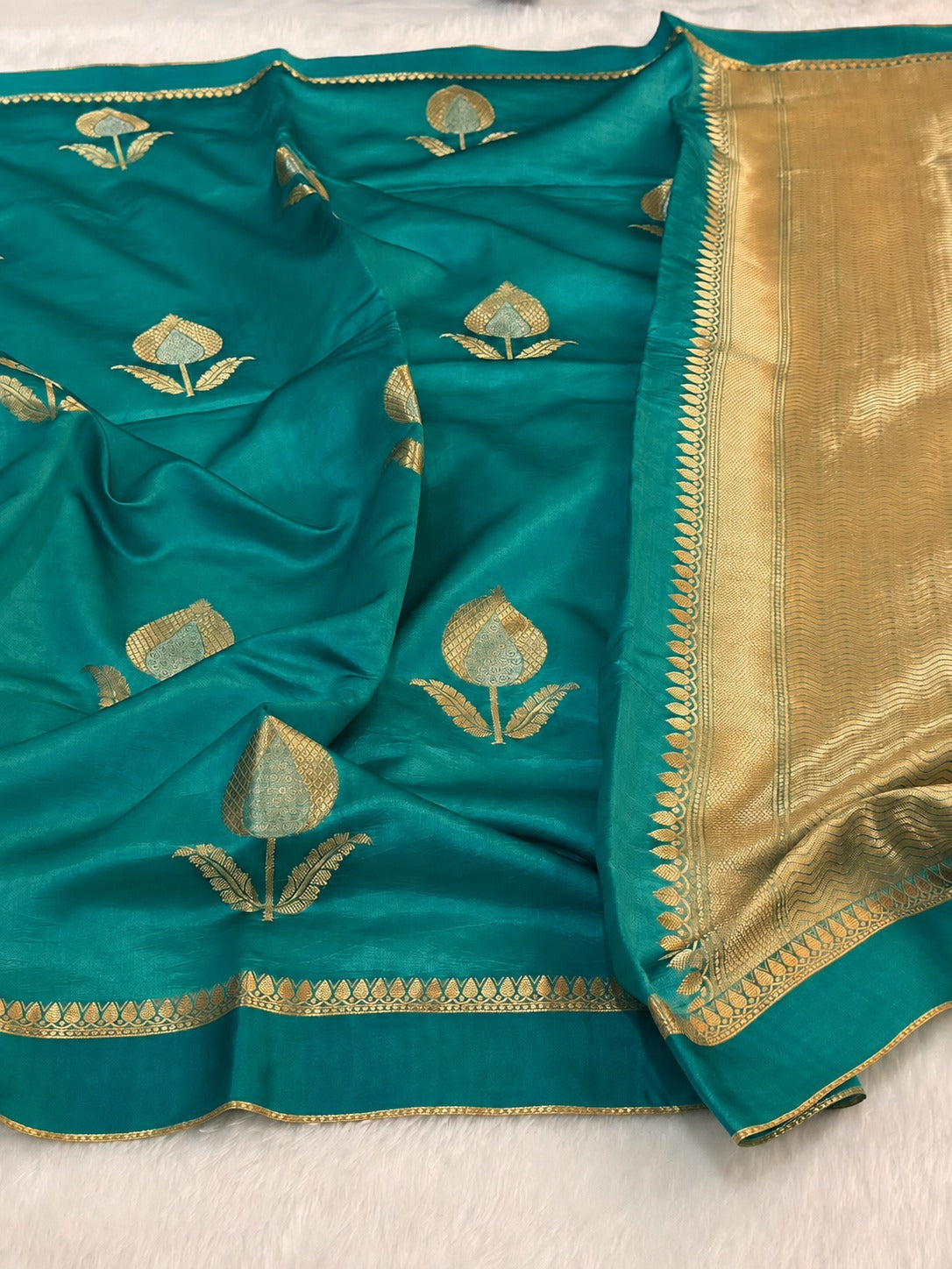 Pure Banaras Moonga Silk Saree – Raw Mango Style | Designer Traditional Saree