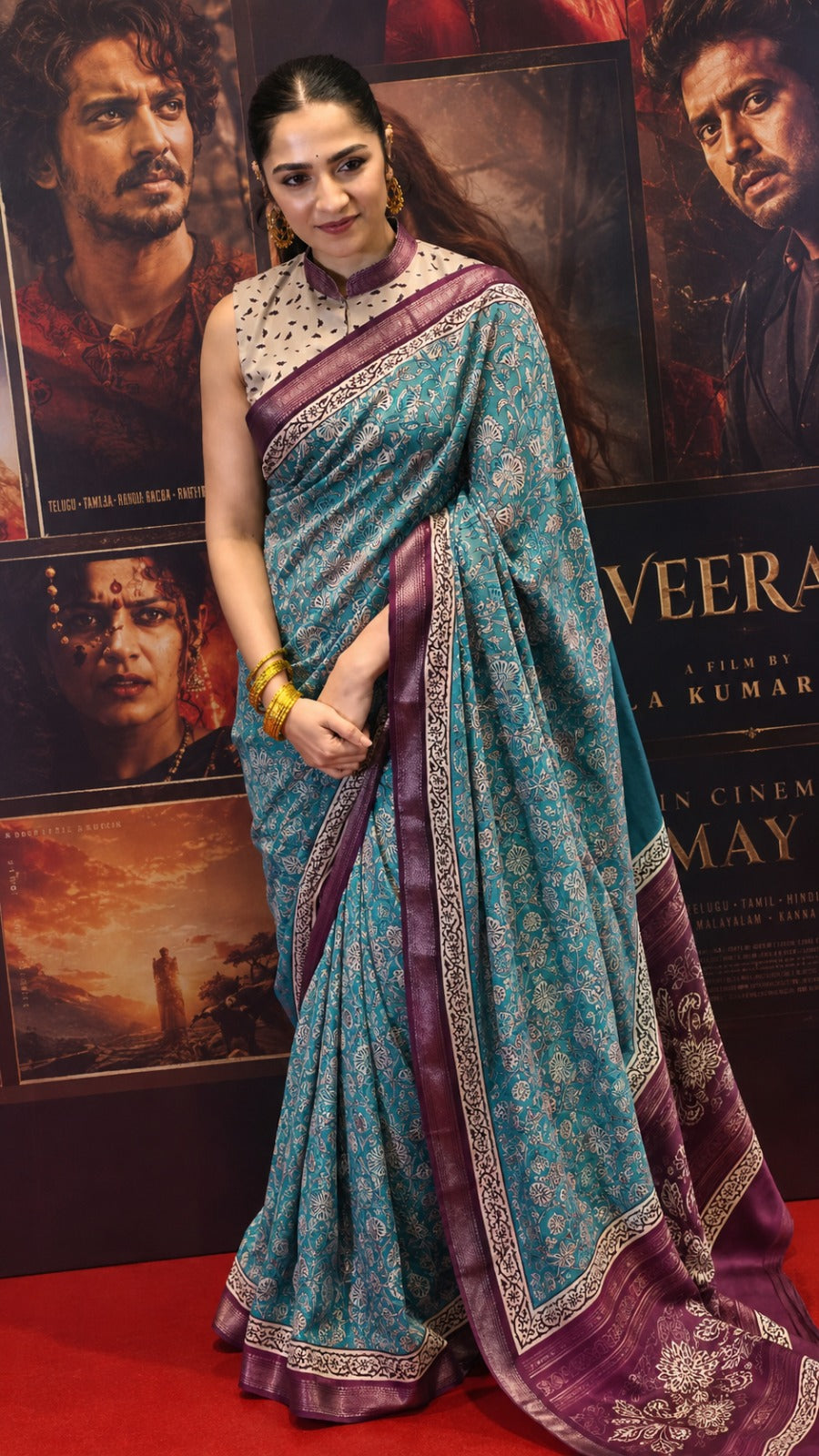 Rukmini Vasanth | Rukmini Vasanth looked radiant like an Apsara in a saree ♥️🥳
