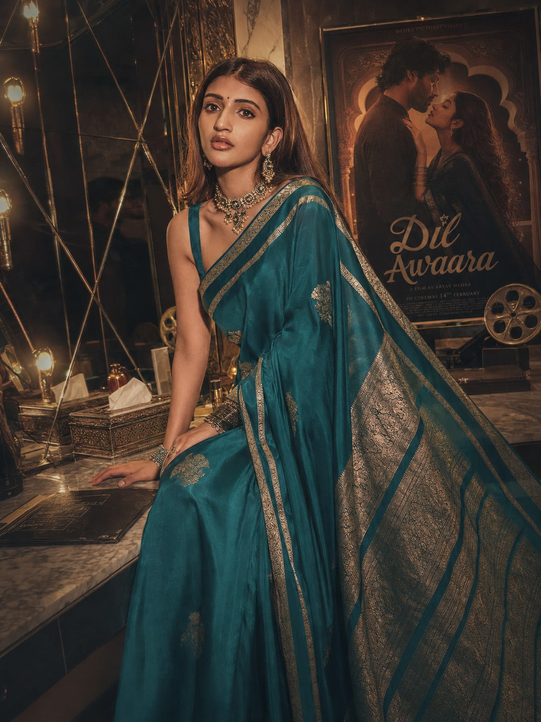 Emerald Dreams in Every Fold @sreeleela 🌱✨ | Soft Kanchipuram Silk Saree