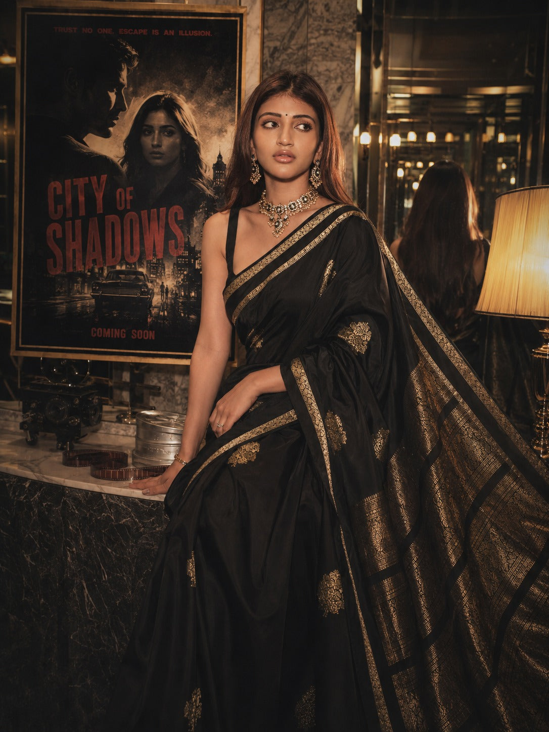 Emerald Dreams in Every Fold @sreeleela 🌱✨ | Soft Kanchipuram Silk Saree