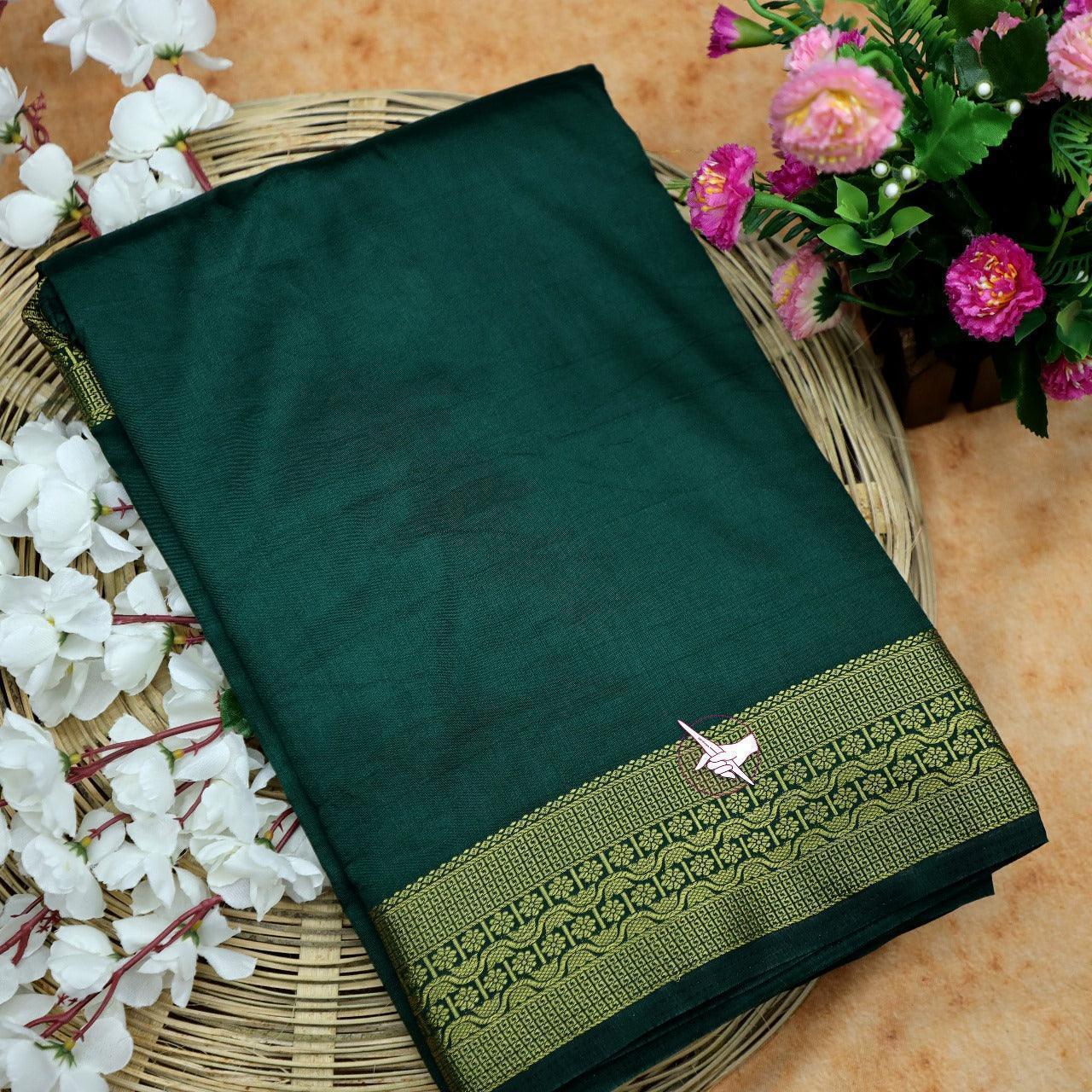 Traditional Mysore silk sarees in beautiful zari border