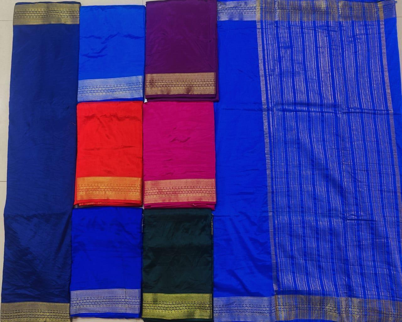 Traditional Mysore silk sarees in beautiful zari border