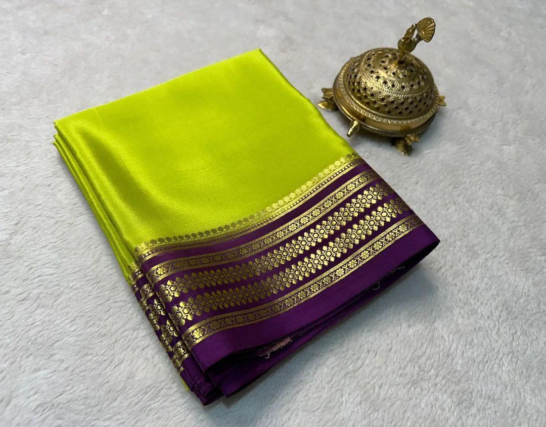 Cultural Charm: Pure Mysore Silk with Artistic Contrasts