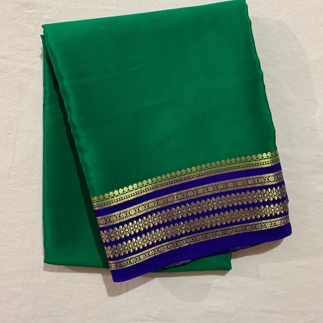 Regal Reflections: Pure Mysore Silk with Royal Borders