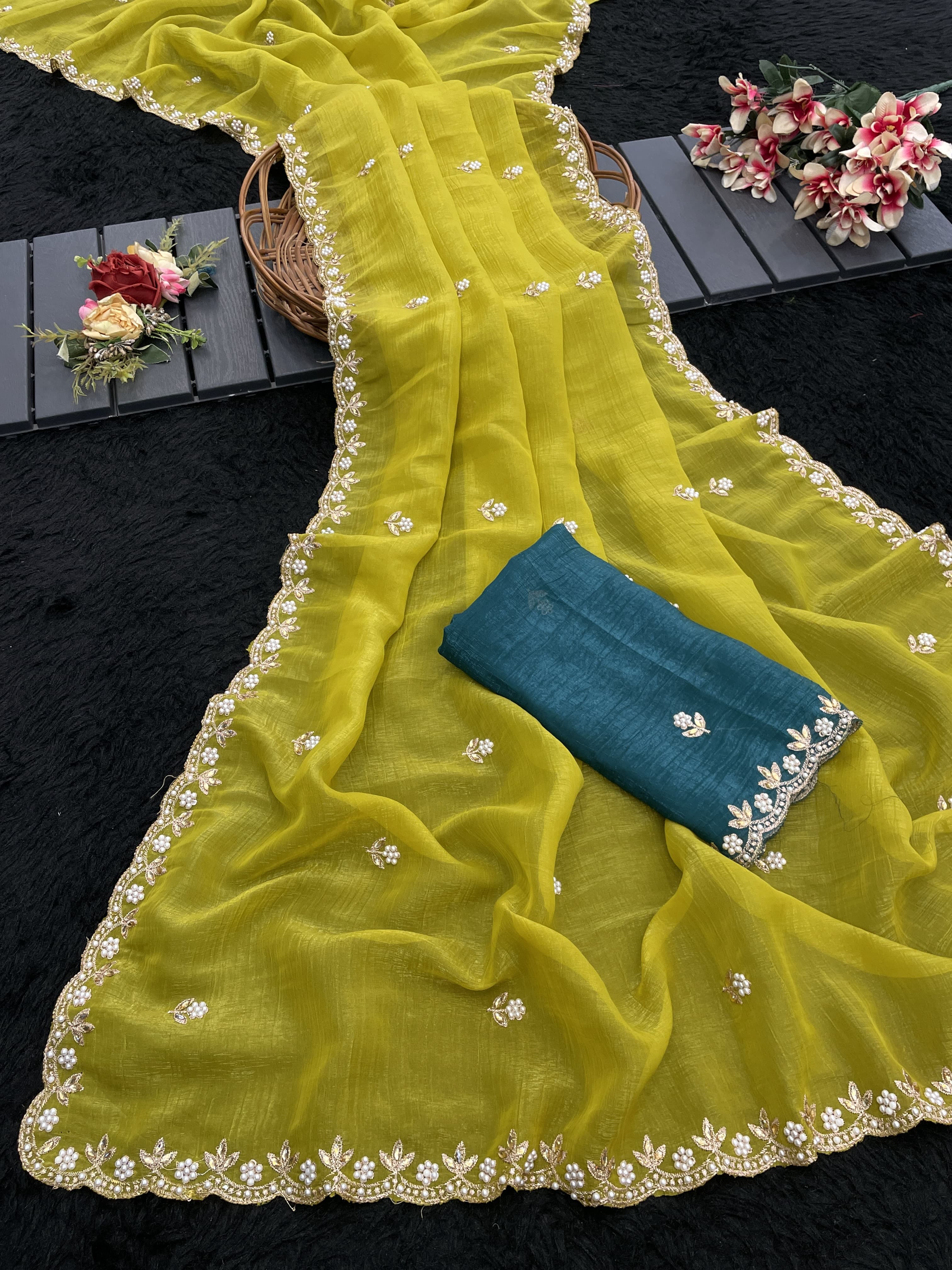 An Ode to Tradition: Embroidered Saree with a Contemporary Twist