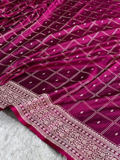 Banarasi Floral Border Mashru Silk Saree Black | Rupa Sona Jacquard Saree