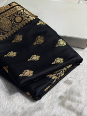 Mysorepattu Premium Satin Katan Silk Saree for Women | Jacquard Loom Woven Designer Saree