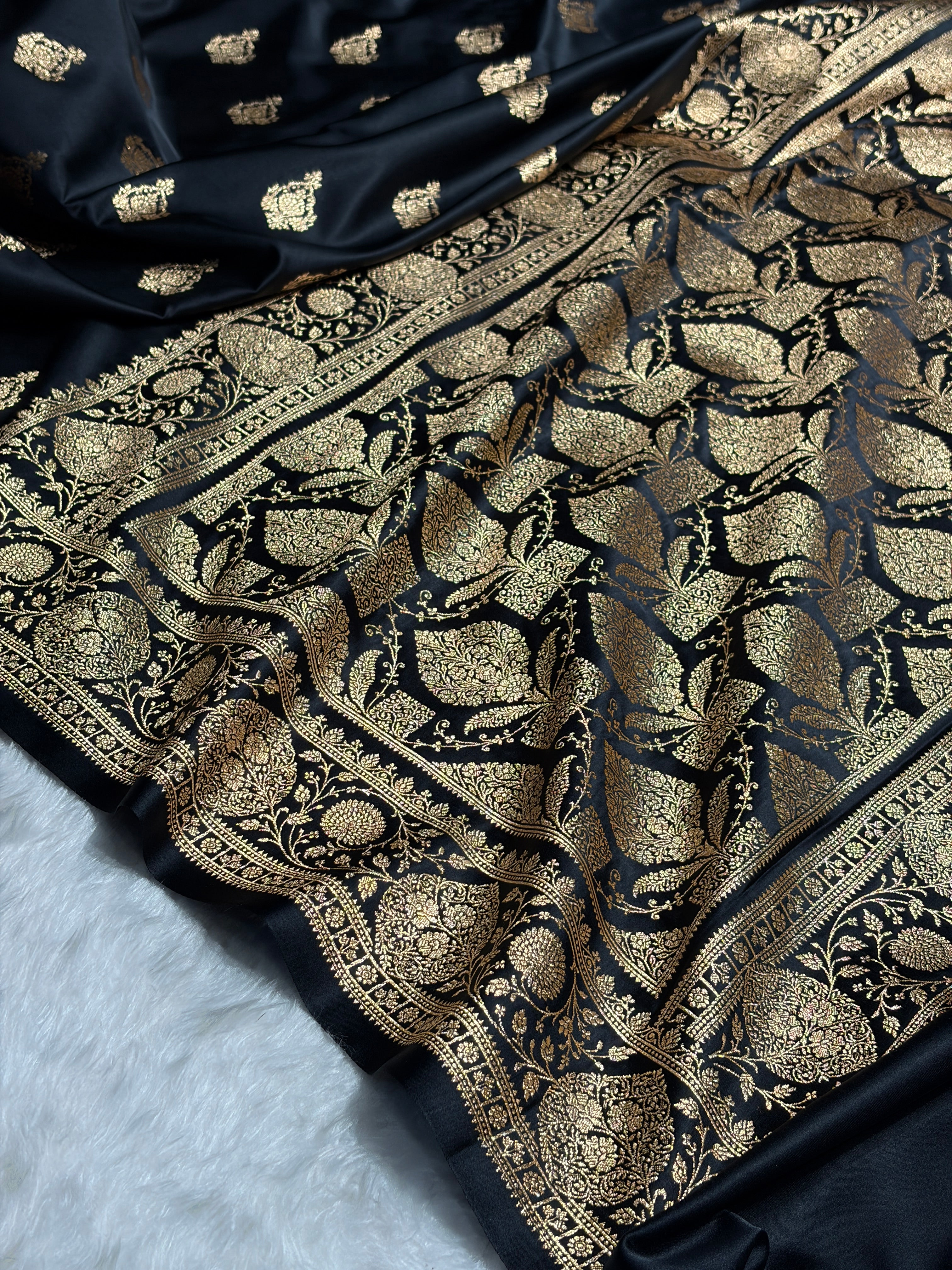 Mysorepattu Premium Satin Katan Silk Saree for Women | Jacquard Loom Woven Designer Saree