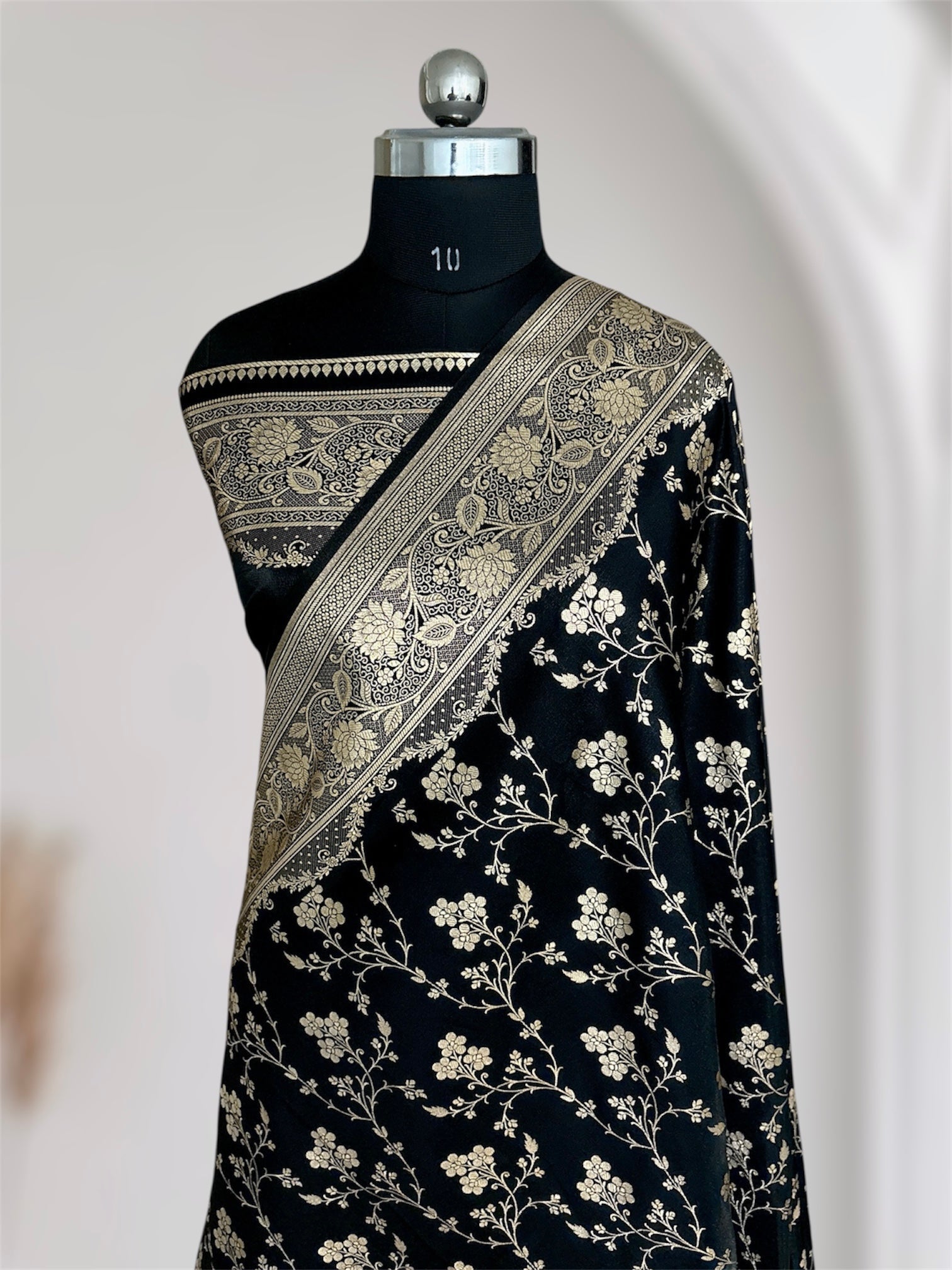 Fire Gold Banarasi Satin Silk Saree with Booti Work | Luxury Wedding & Festive Wear Saree for Women