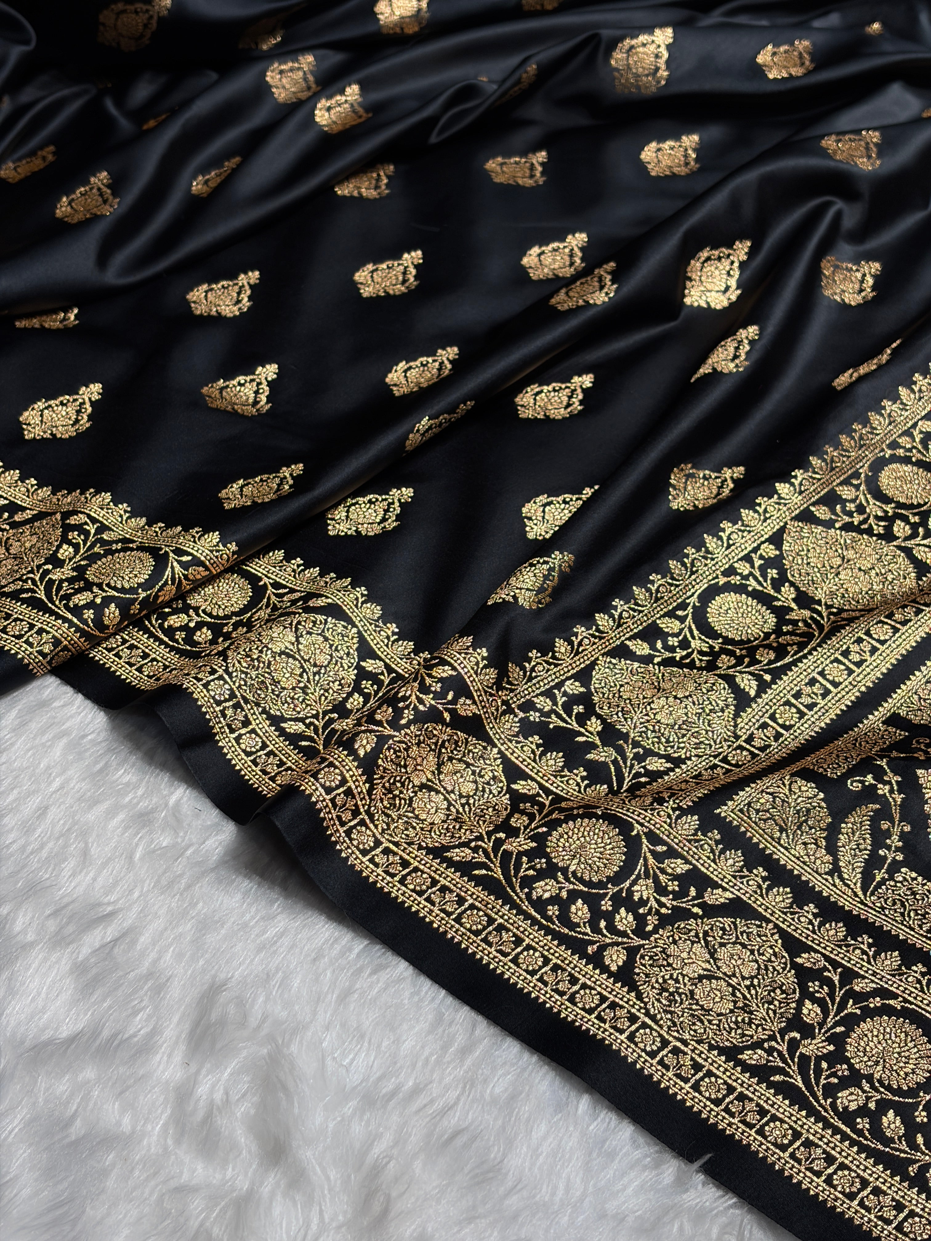 Mysorepattu Premium Satin Katan Silk Saree for Women | Jacquard Loom Woven Designer Saree