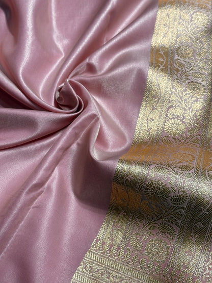 Banarasi Cross Jaal Satin Katan Silk Saree | Jacquard Woven Traditional Banarasi Saree