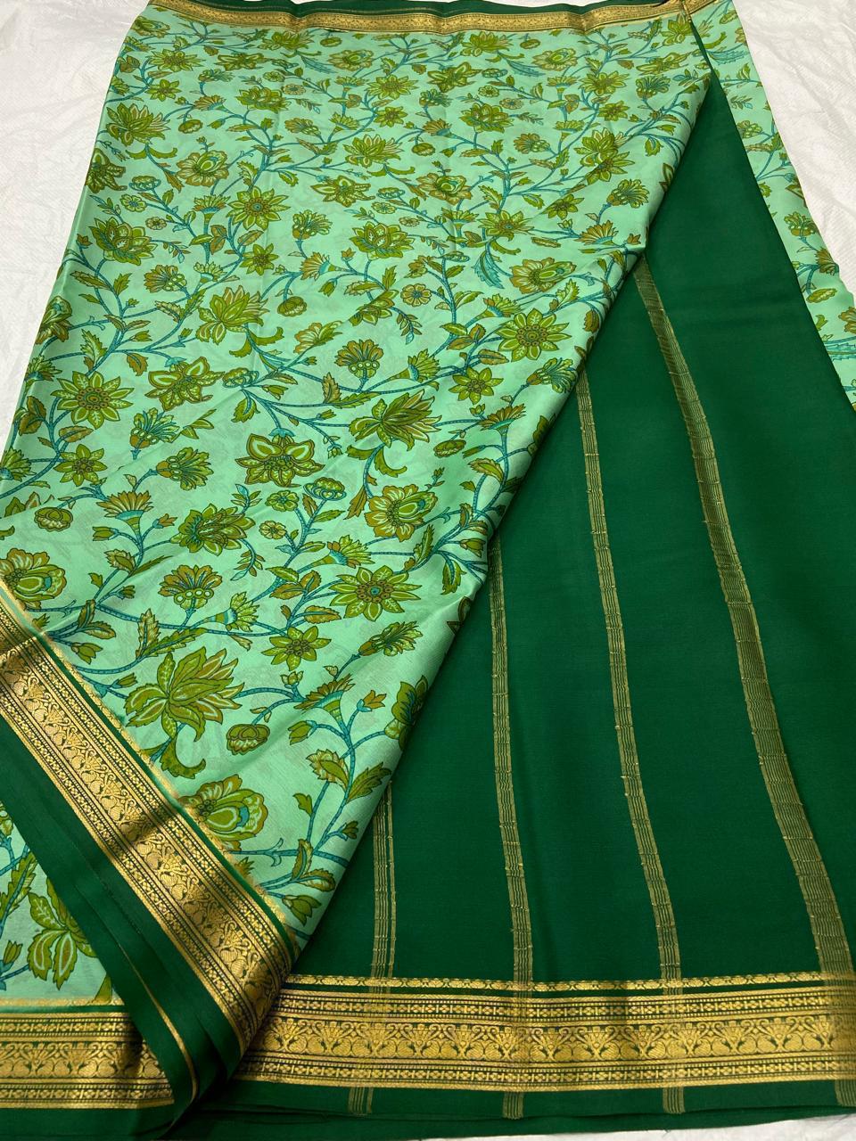 PAVITRA PURE KUBERA PATTU PATTERN SAREE DIGITAL PRINT (Copy)