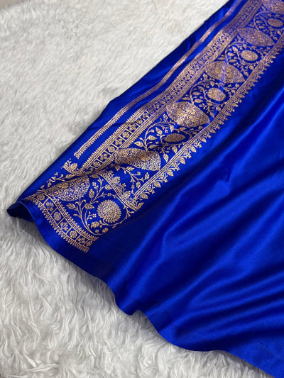 Mysorepattu Premium Satin Katan Silk Saree for Women | Jacquard Loom Woven Designer Saree