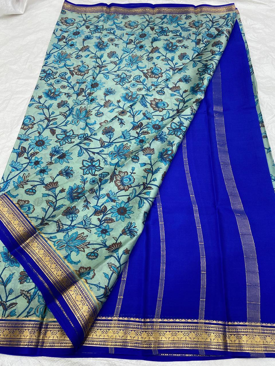 PAVITRA PURE KUBERA PATTU PATTERN SAREE DIGITAL PRINT (Copy)