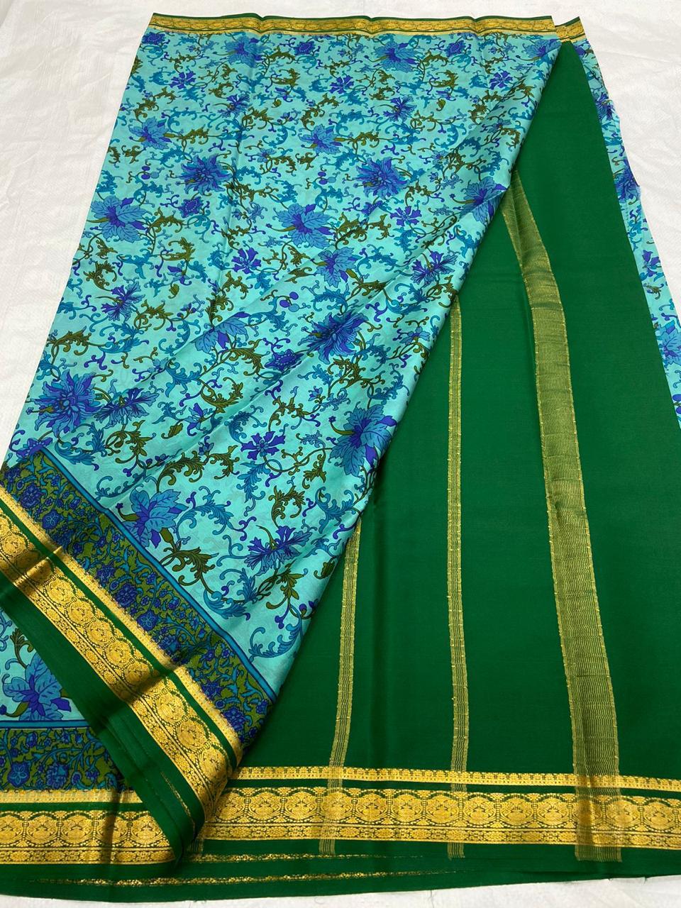 PAVITRA PURE KUBERA PATTU PATTERN SAREE DIGITAL PRINT (Copy)