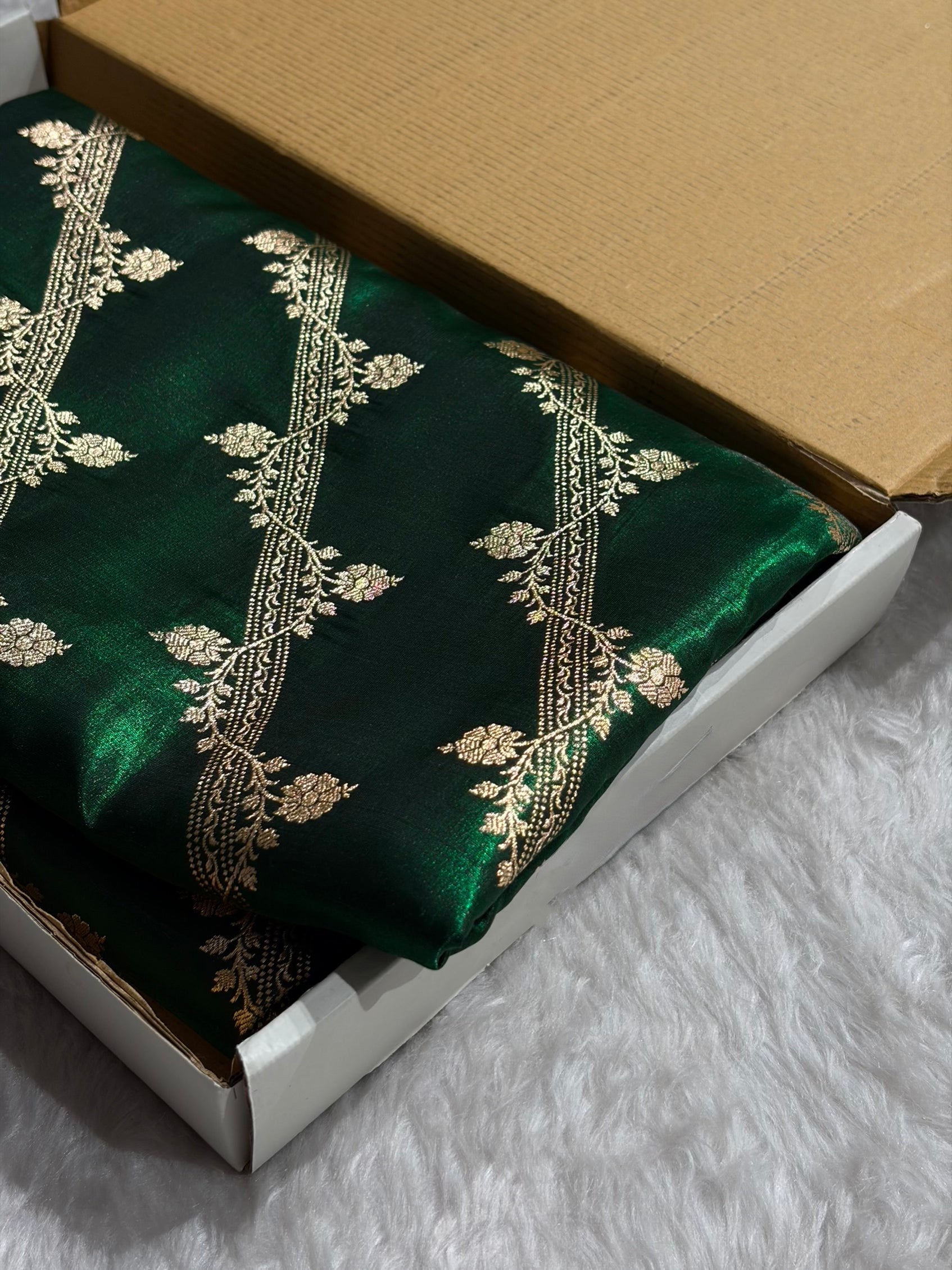 Cross Pattern Banarasi Satin Silk Saree in Maroon | Premium Jacquard Weave