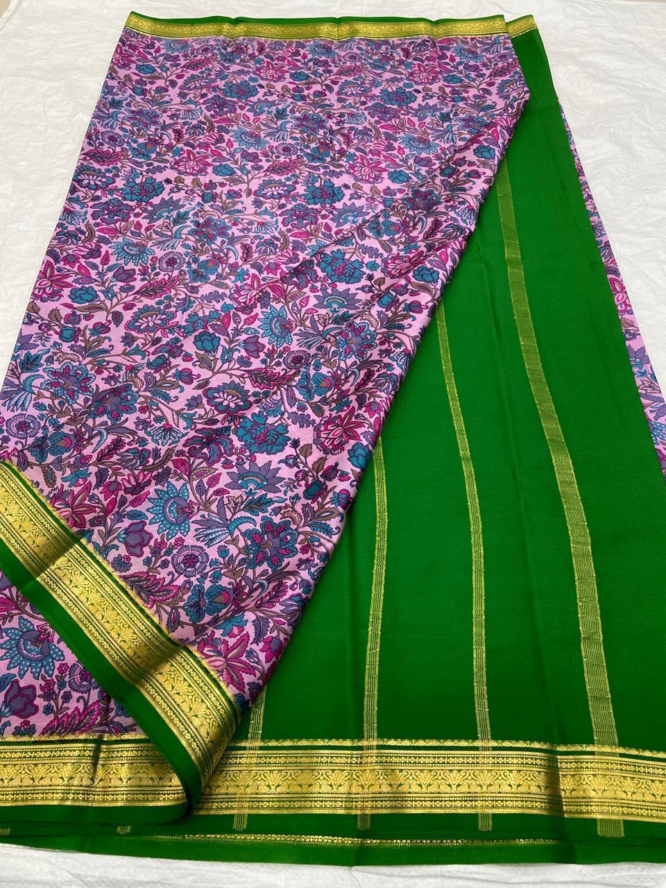 PAVITRA PURE KUBERA PATTU PATTERN SAREE DIGITAL PRINT (Copy)