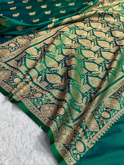 Mysorepattu Premium Satin Katan Silk Saree for Women | Jacquard Loom Woven Designer Saree