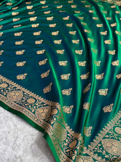 Mysorepattu Premium Satin Katan Silk Saree for Women | Jacquard Loom Woven Designer Saree