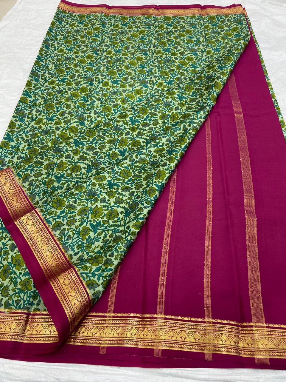 PAVITRA PURE KUBERA PATTU PATTERN SAREE DIGITAL PRINT (Copy)