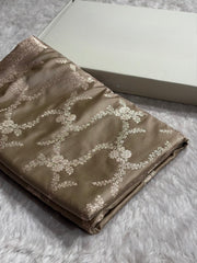 Banarasi Mashru Silk Saree with Floral Scalloped Border & Rupa Sona Motifs