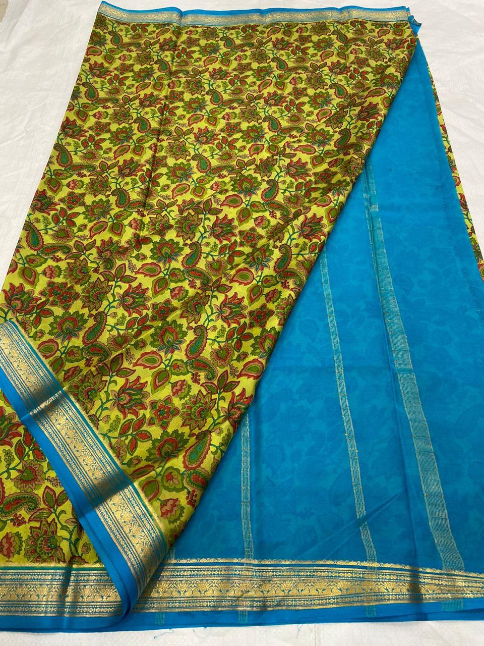 PAVITRA PURE KUBERA PATTU PATTERN SAREE DIGITAL PRINT (Copy)