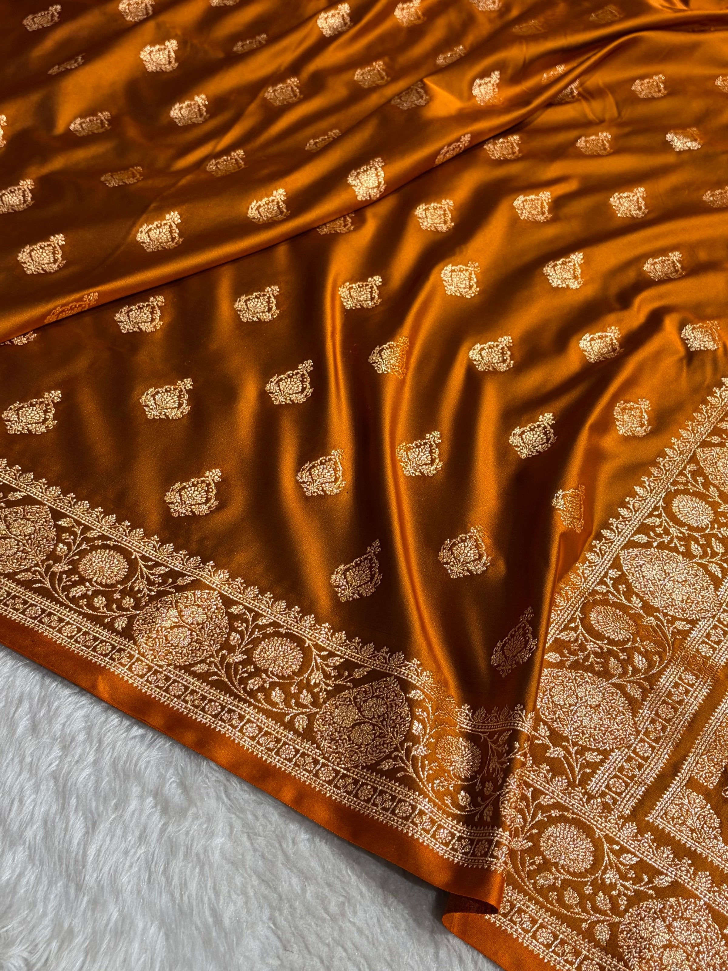 Mysorepattu Premium Satin Katan Silk Saree for Women | Jacquard Loom Woven Designer Saree