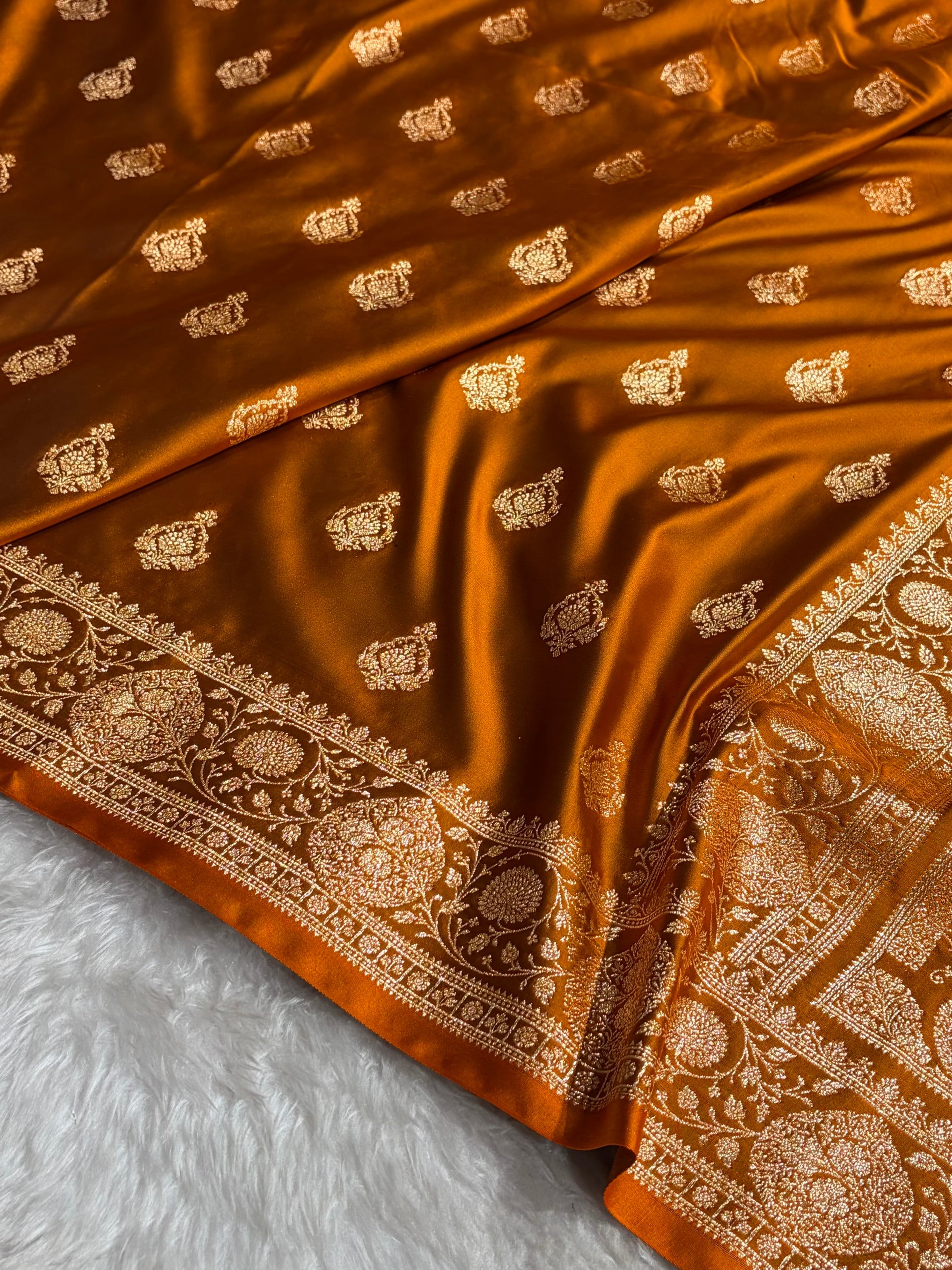 Mysorepattu Premium Satin Katan Silk Saree for Women | Jacquard Loom Woven Designer Saree