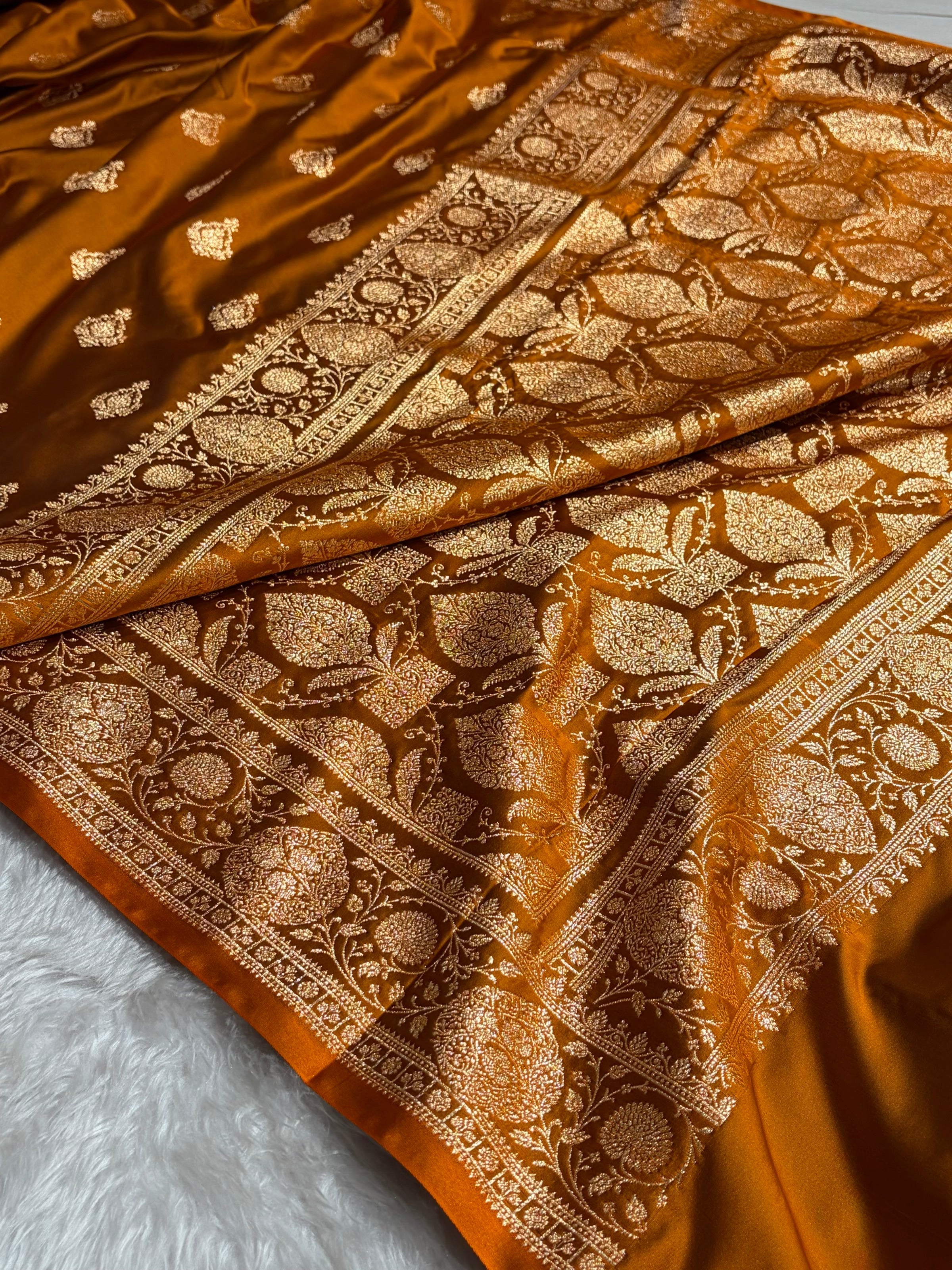 Mysorepattu Premium Satin Katan Silk Saree for Women | Jacquard Loom Woven Designer Saree