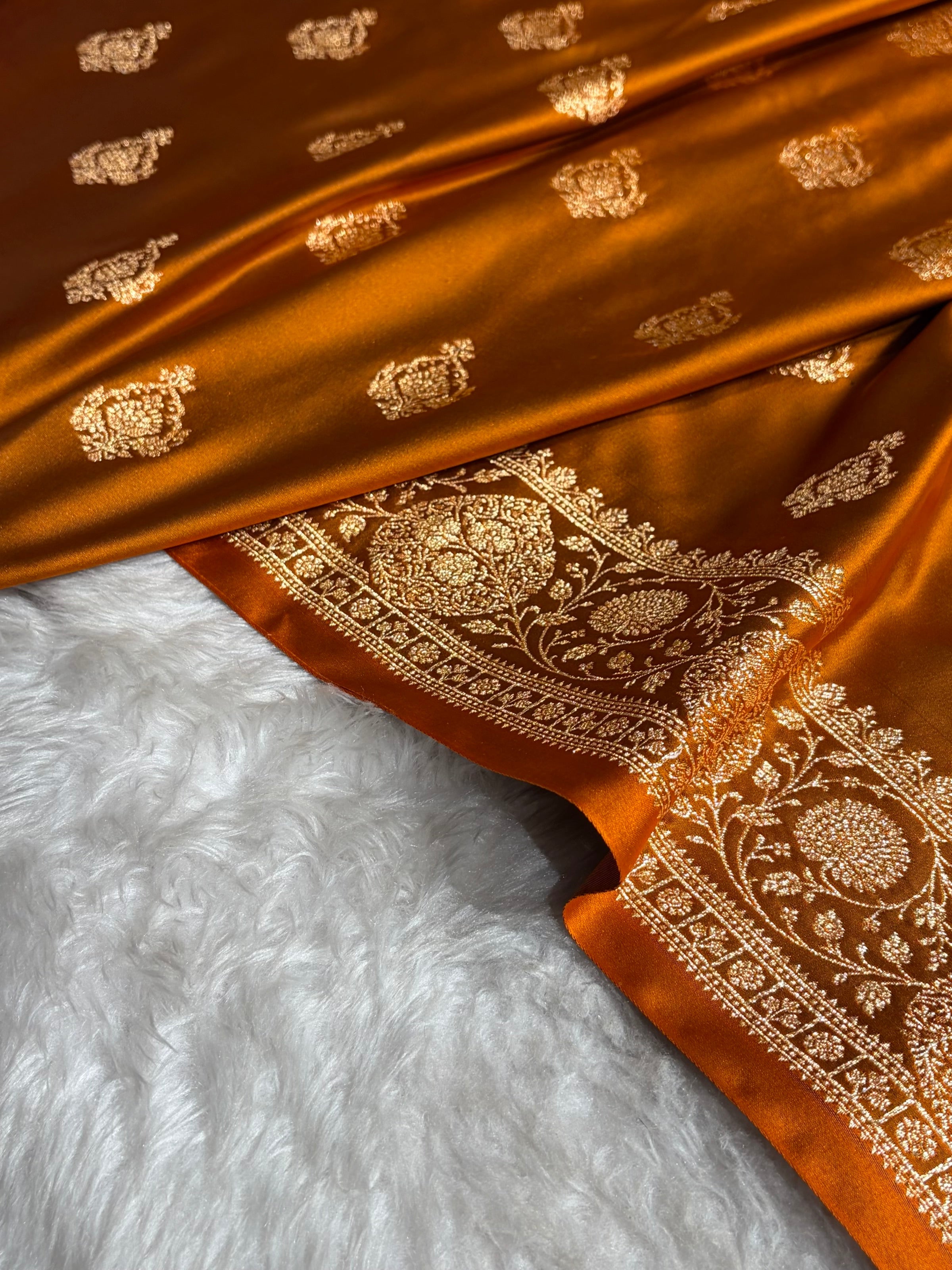 Mysorepattu Premium Satin Katan Silk Saree for Women | Jacquard Loom Woven Designer Saree