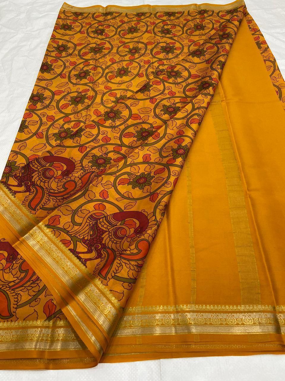 PAVITRA PURE KUBERA PATTU PATTERN SAREE DIGITAL PRINT (Copy)
