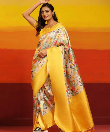 PAVITRA PURE KUBERA PATTU PATTERN SAREE DIGITAL PRINT