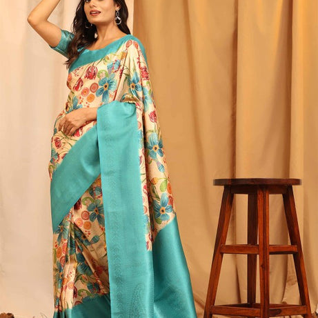 PAVITRA PURE KUBERA PATTU PATTERN SAREE DIGITAL PRINT