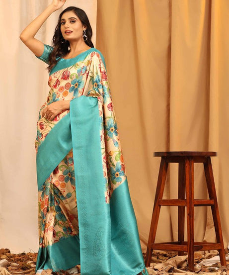 PAVITRA PURE KUBERA PATTU PATTERN SAREE DIGITAL PRINT