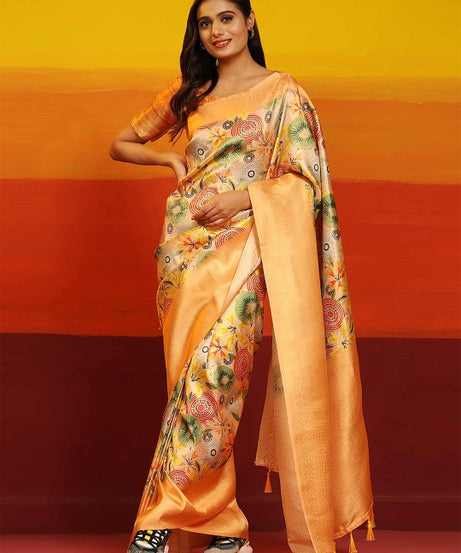 PAVITRA PURE KUBERA PATTU PATTERN SAREE DIGITAL PRINT