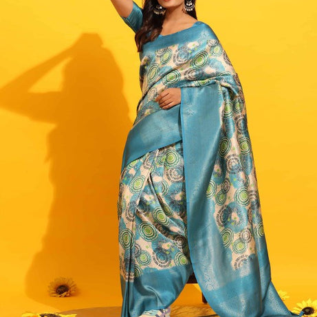 PAVITRA PURE KUBERA PATTU PATTERN SAREE DIGITAL PRINT