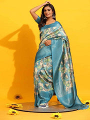 Royal Glow: Pure Kubera Pattu Digital Saree