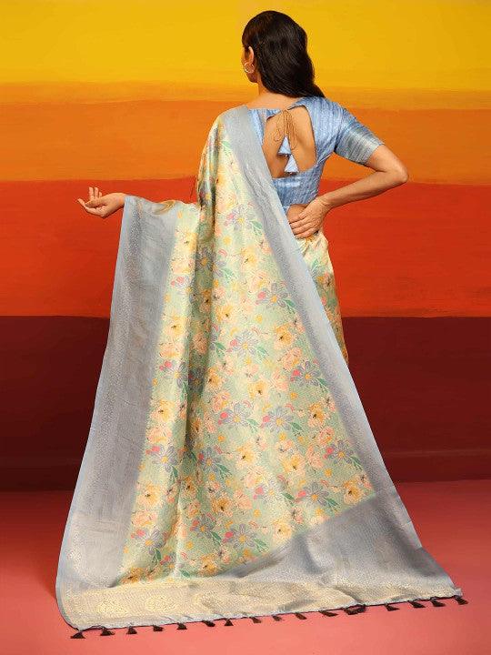 Timeless Elegance: Pavitra Kubera Pattu Print Saree