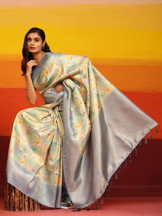 Timeless Elegance: Pavitra Kubera Pattu Print Saree