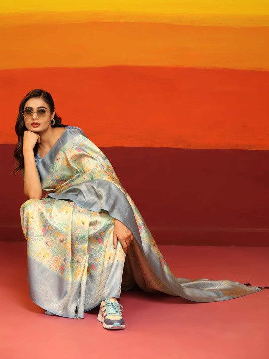 Timeless Elegance: Pavitra Kubera Pattu Print Saree