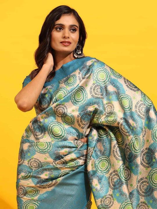 Royal Glow: Pure Kubera Pattu Digital Saree