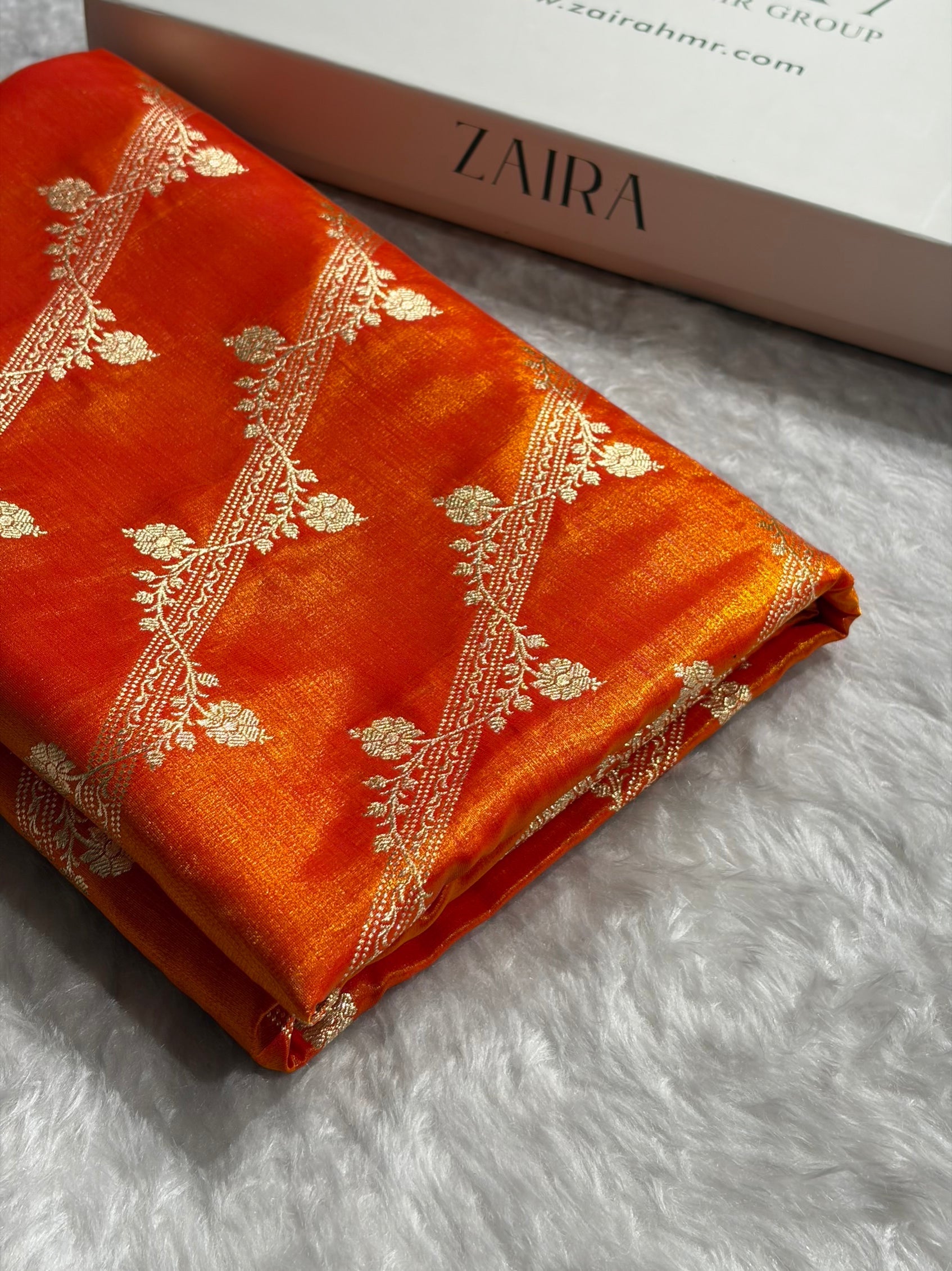 Cross Pattern Banarasi Satin Silk Saree in Maroon | Premium Jacquard Weave
