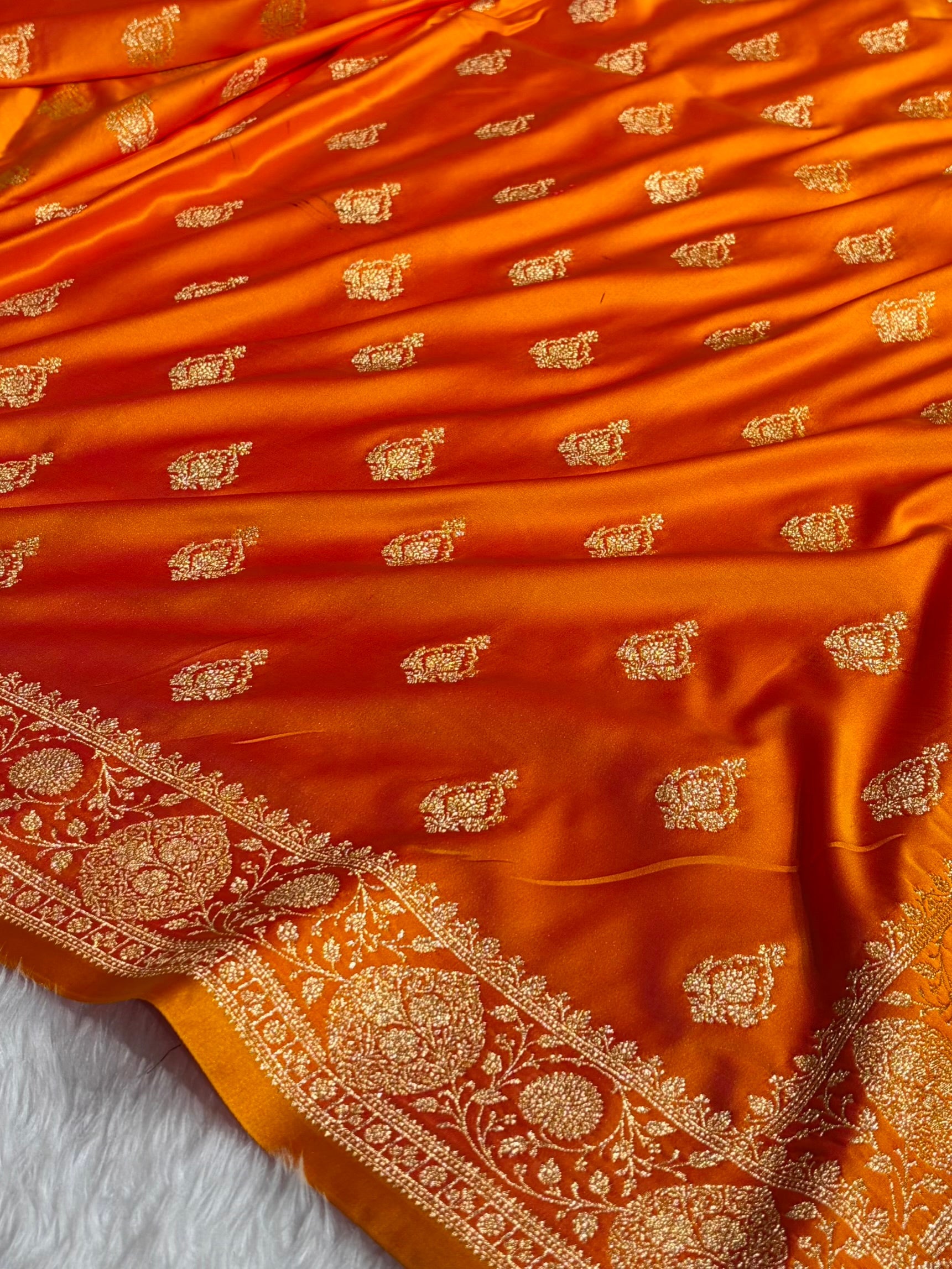 Mysorepattu Premium Satin Katan Silk Saree for Women | Jacquard Loom Woven Designer Saree