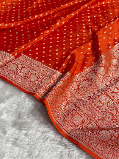 Crepe Silky Katan Banarasi Saree | Premium Jacquard Silk Saree | Mysorepattu