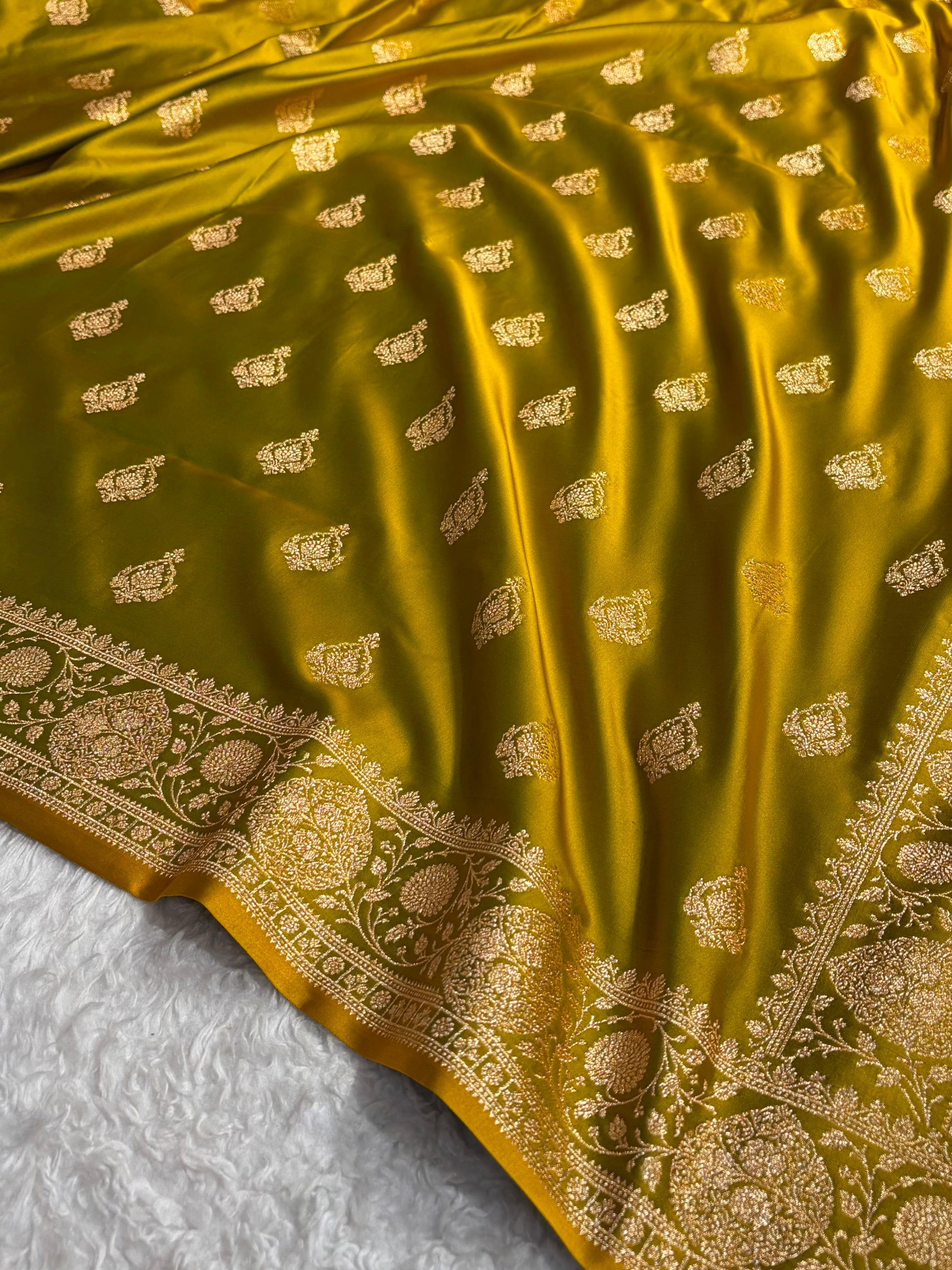 Mysorepattu Premium Satin Katan Silk Saree for Women | Jacquard Loom Woven Designer Saree
