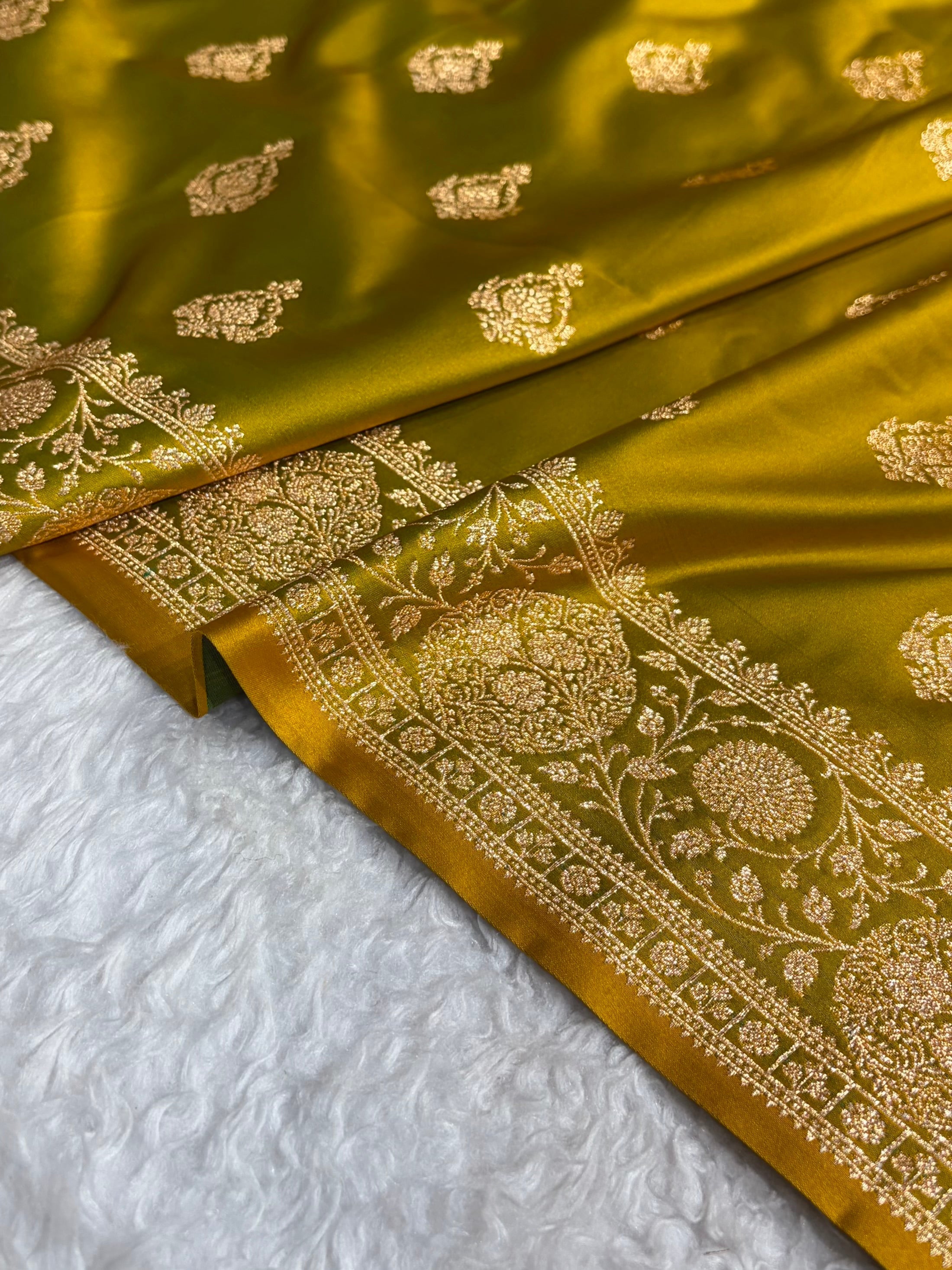 Mysorepattu Premium Satin Katan Silk Saree for Women | Jacquard Loom Woven Designer Saree